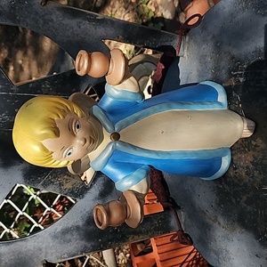 Large Christmas candle holder, Angel, 1979, Blue robe, 2 candles